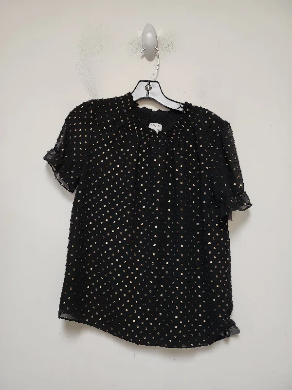 Black & Gold Top Short Sleeve J. Crew, Size Xxs