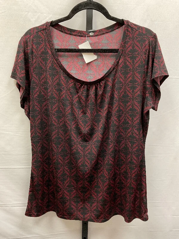 Black & Red Top Short Sleeve Worthington, Size Xl