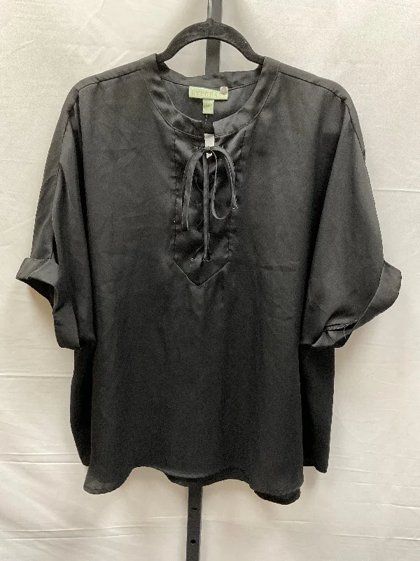 Black Top Short Sleeve Clothes Mentor, Size 1x