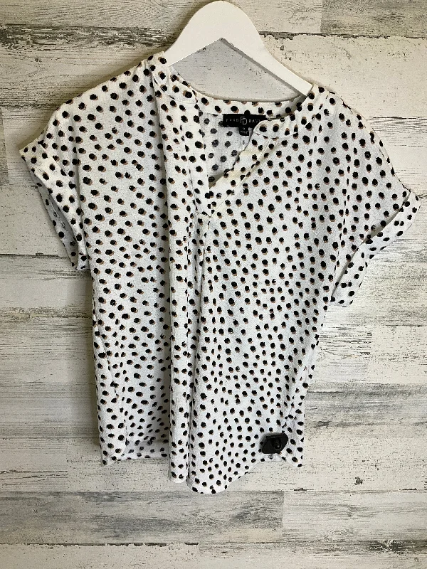 Black & White Top Short Sleeve Fred David, Size M