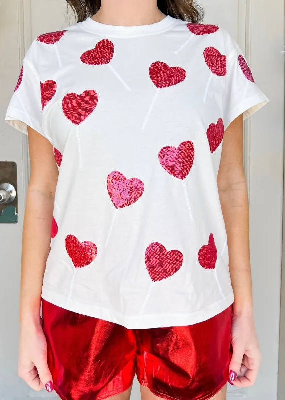 Heart Lollipop Tee In White