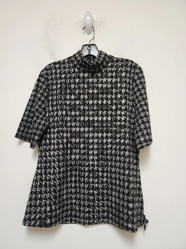 Plaid Pattern Top Short Sleeve New York And Co, Size L