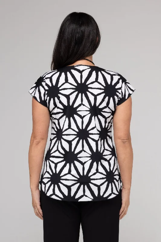 Shatter Print Short Sleeve Jersey Top