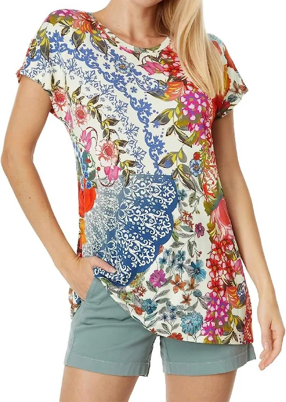 Tango Relaxed Dolman Sleeve Tunic In Multi