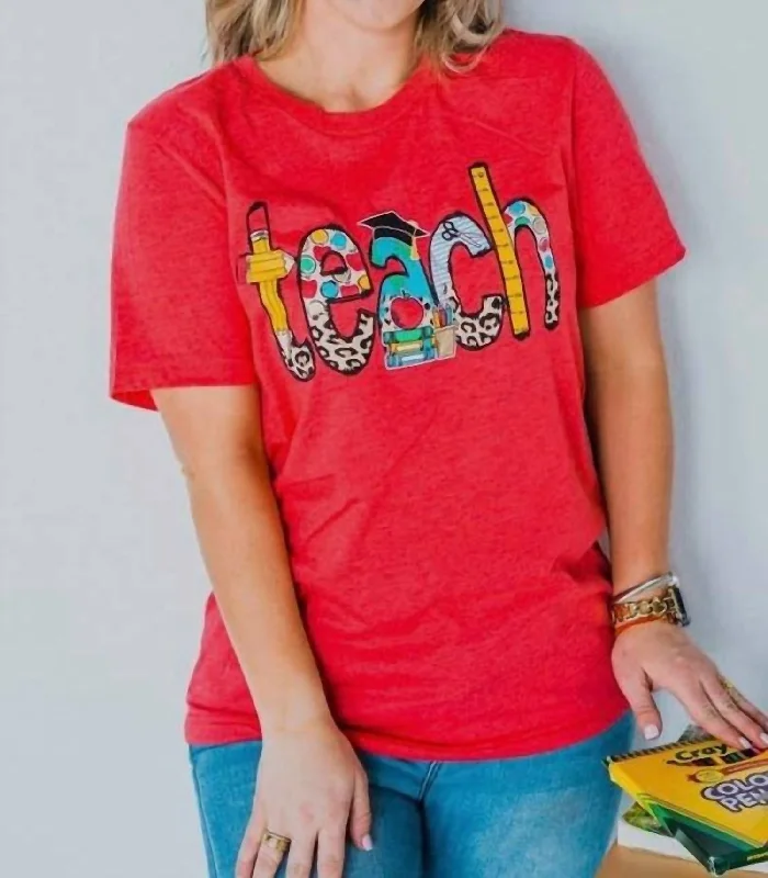 Teach Tee In Red