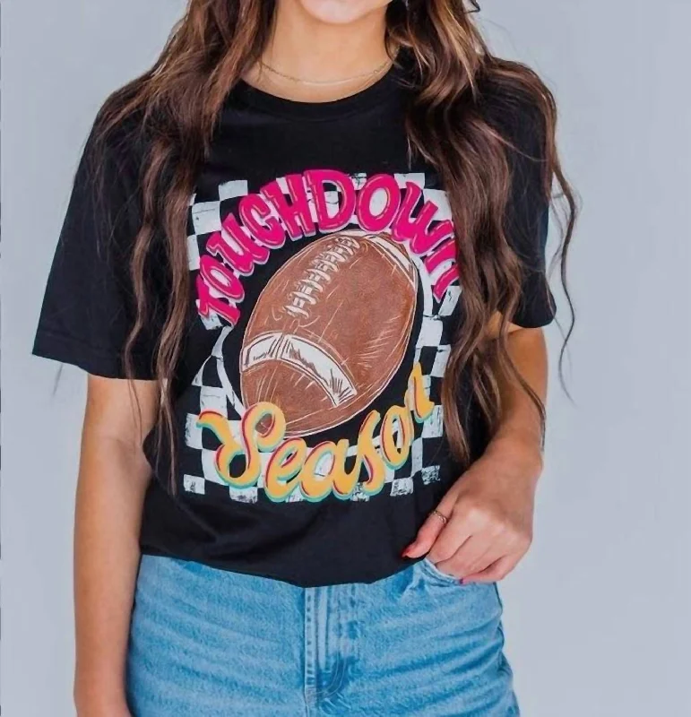 Touchdown Season Football Tee In Black