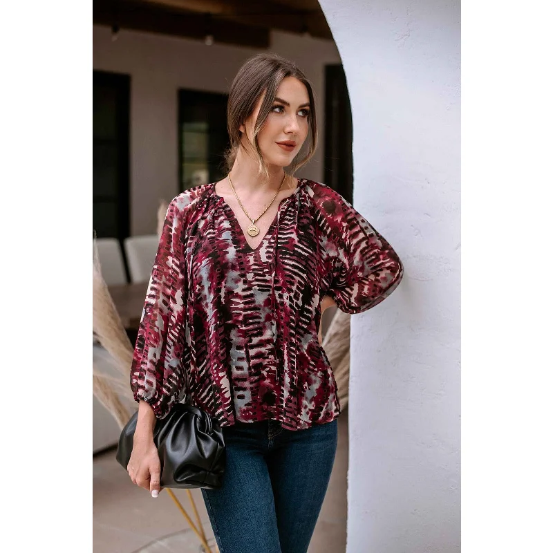 Chiffon Spilt Neck Blouse