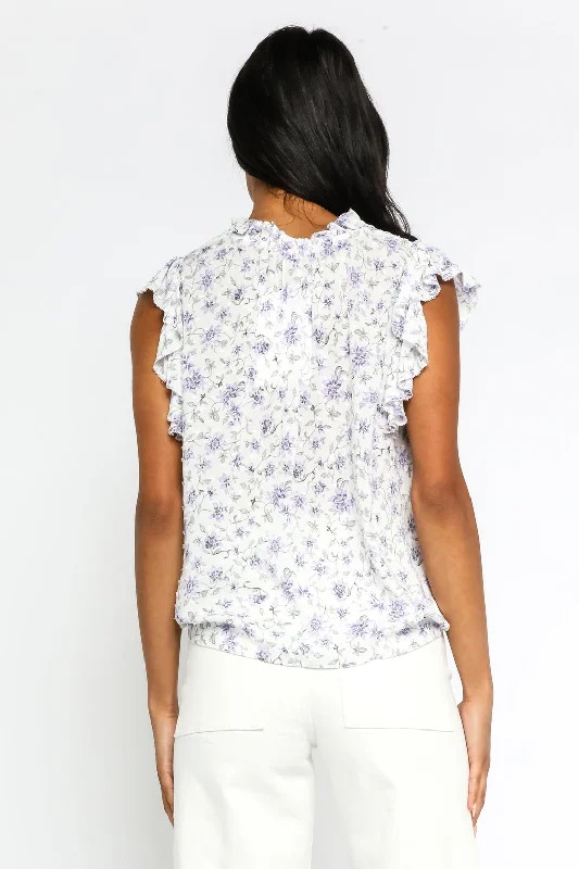 Flutter Sleeve Floral Blouse