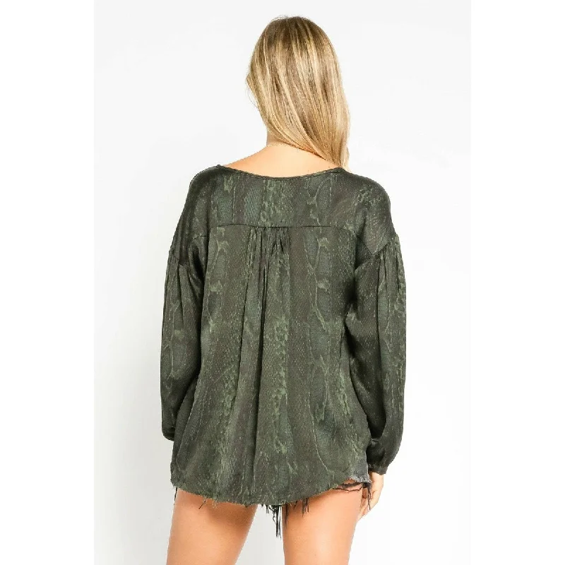 Green Viper Peasant Blouse