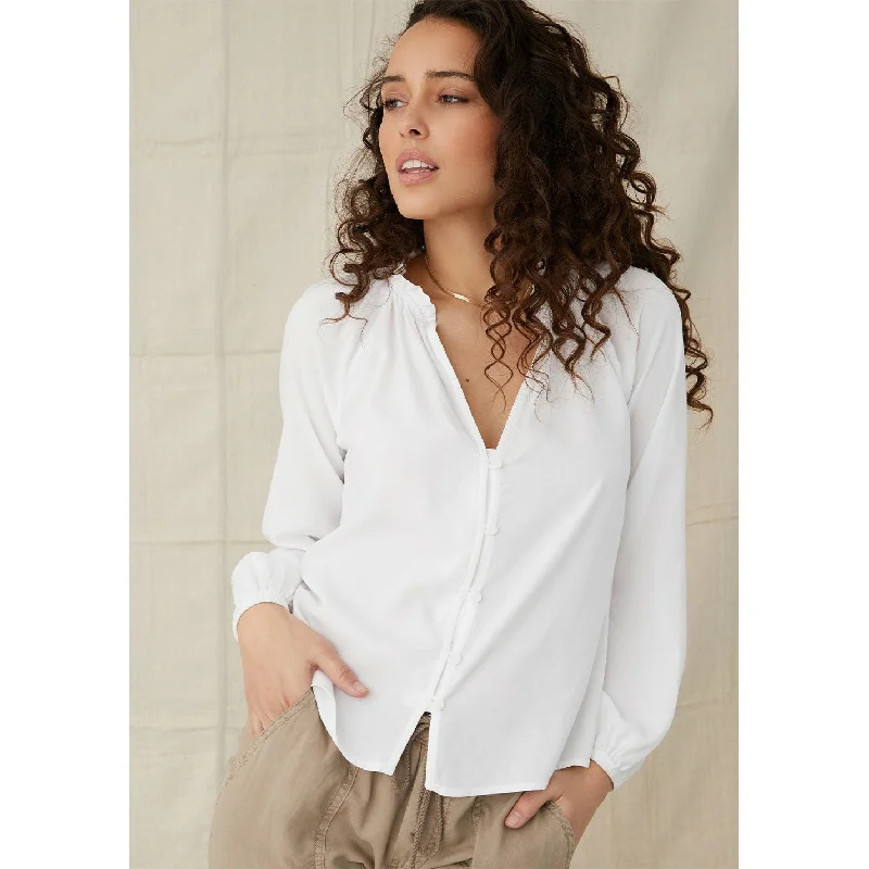 Raglan Ruffle Neck Blouse