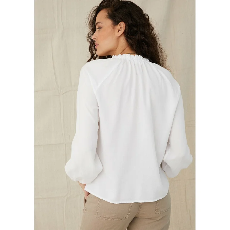 Raglan Ruffle Neck Blouse