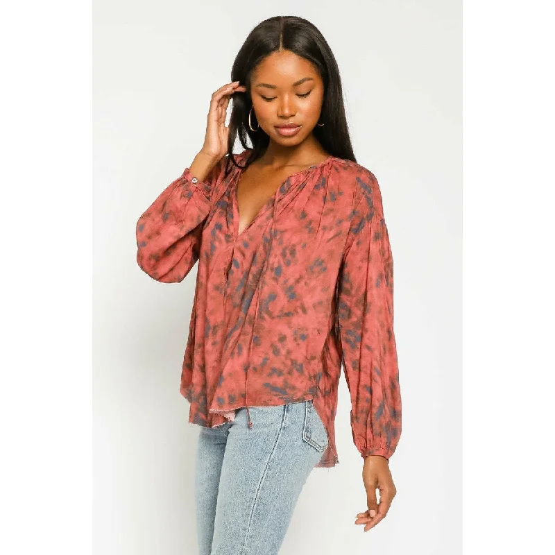 Terra Tie Dye Peasant Blouse