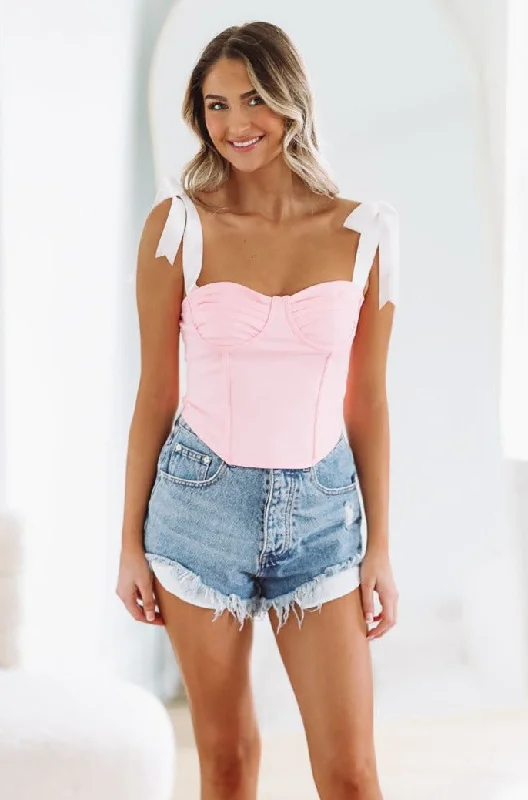 After Midnight Corset Top - Pink