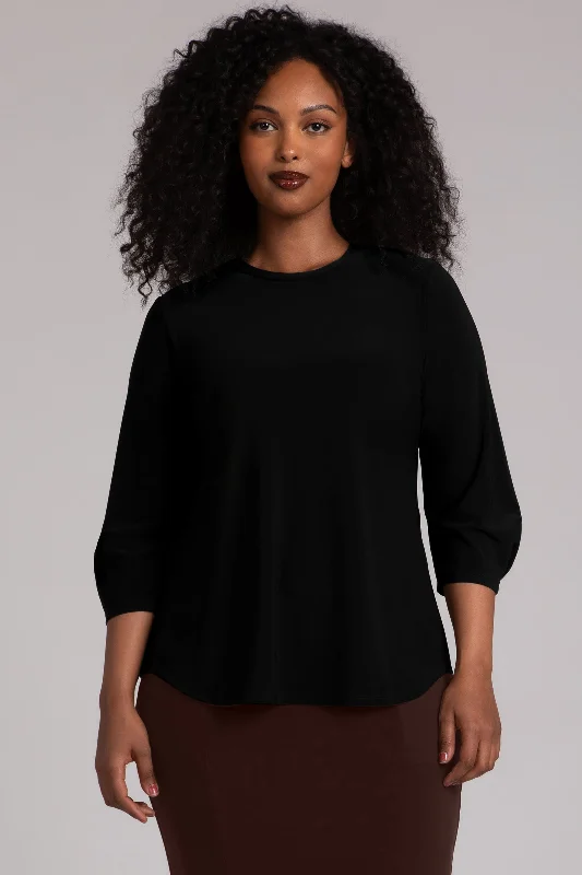 Classic Fit Lantern Top | Black