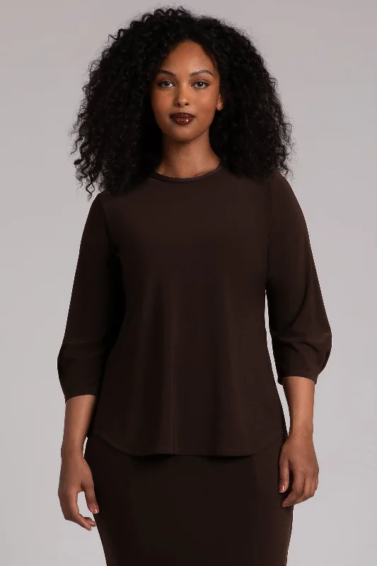 Classic Fit Lantern Top | Chocolate