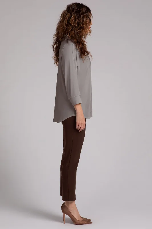 Funnel Neck Pullover with Kangaroo Pocket | Taupe