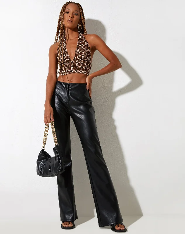 Nanda Crop Top in Chain Tangle Dark Brown