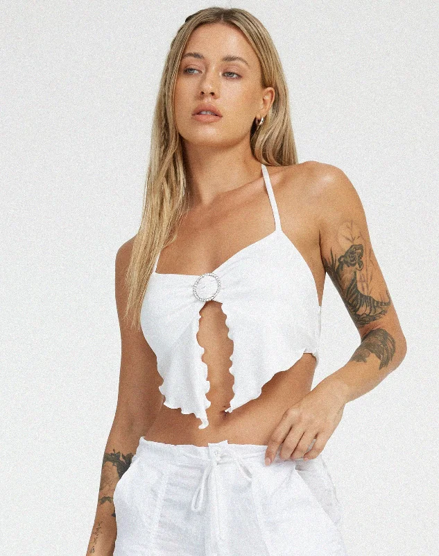 Shima Crop Top in White