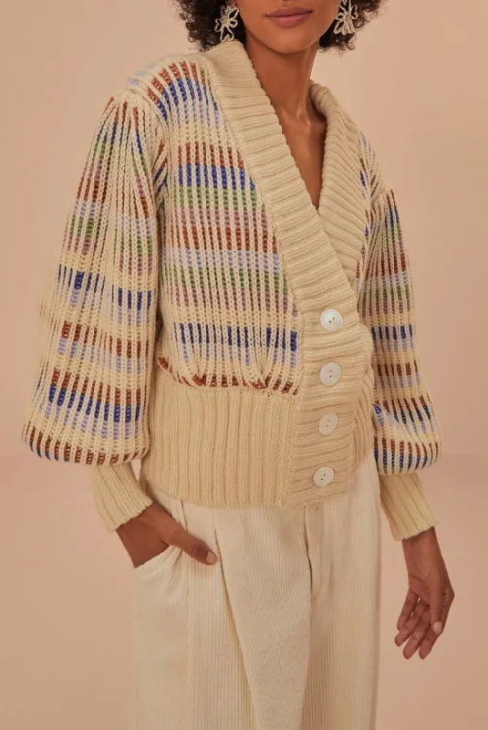 Bold Stitch Knit Cardigan