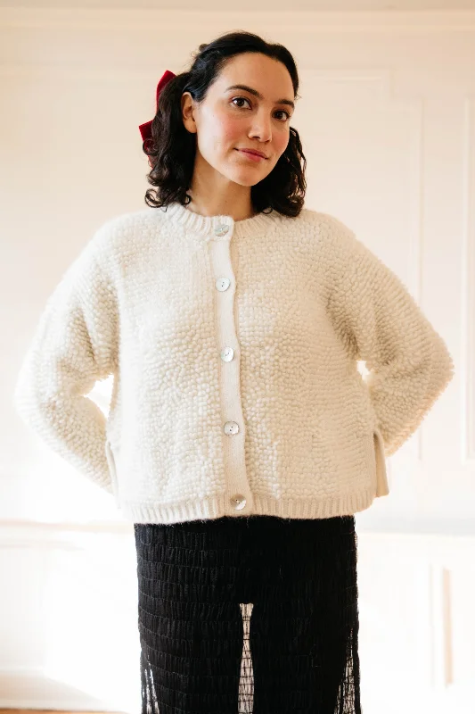 Bunda Loop Cardigan Sweater- Ivory