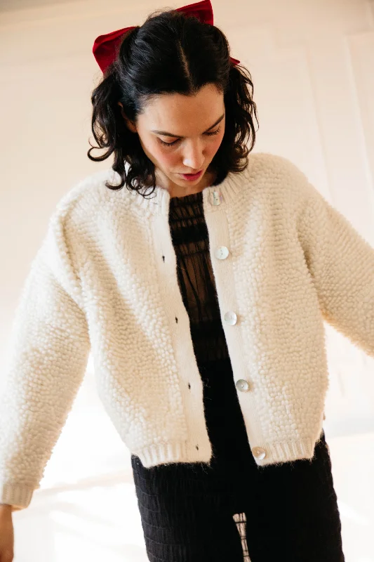 Bunda Loop Cardigan Sweater- Ivory