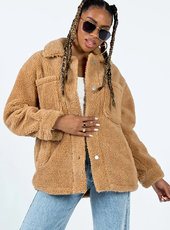 Caitii Teddy Jacket Camel