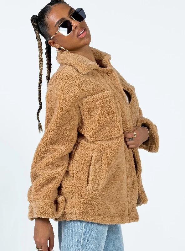 Caitii Teddy Jacket Camel