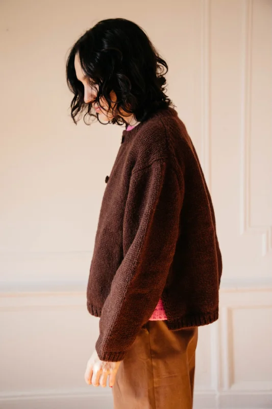 Sheba Cardigan Sweater- Chocolate