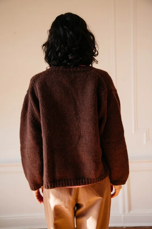 Sheba Cardigan Sweater- Chocolate