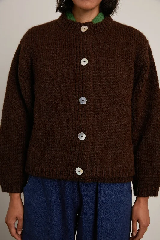 Sheba Cardigan Sweater- Chocolate