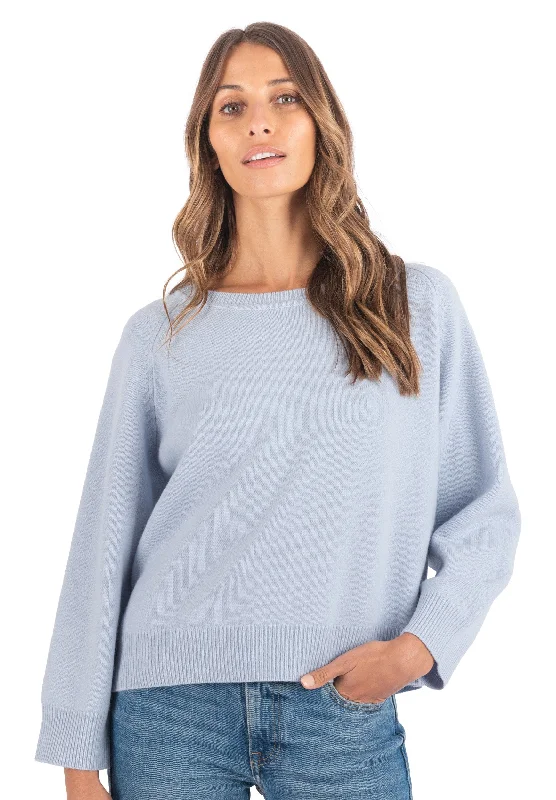 Cristina Ice Blue Relaxed Merino Wool Sweater