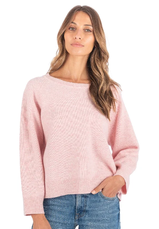 Cristina Pink Relaxed Merino Wool Sweater