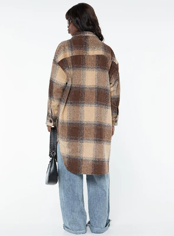 Fenley Longline Plaid Shacket Multi