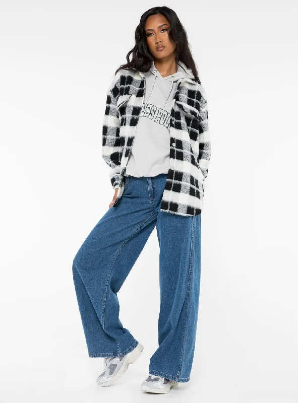 Milane Plaid Shacket Black / White