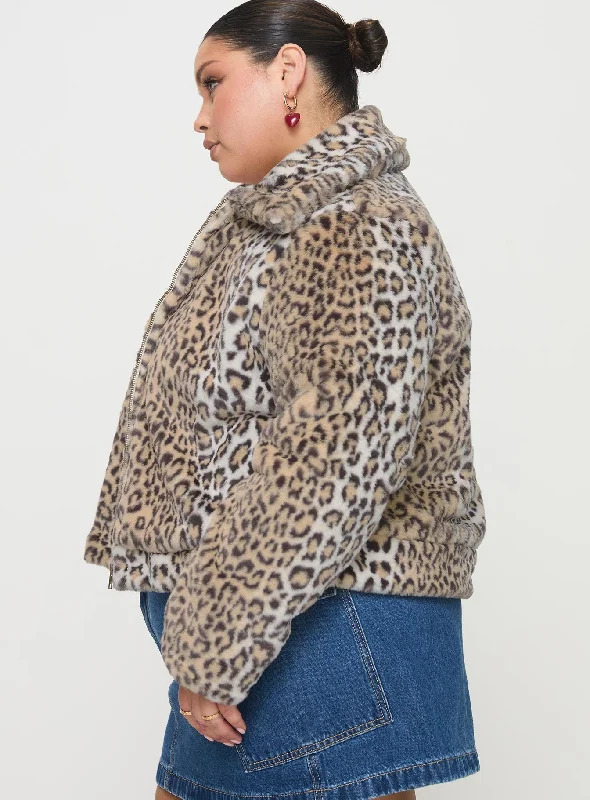 Popstar Jacket Cream Cheetah Curve