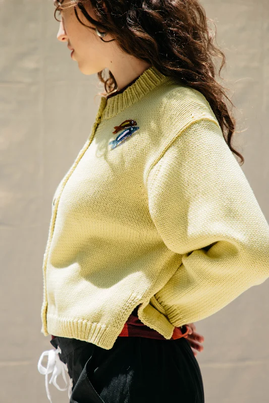 Shipley Cotton Cardigan - Lemon