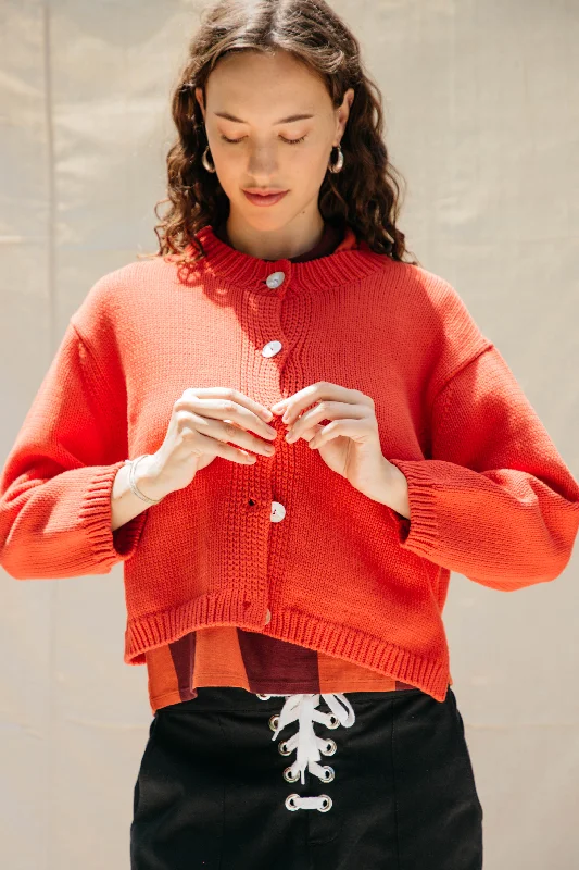 Shipley Cotton Cardigan - Coral