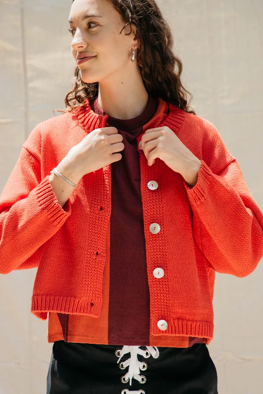 Shipley Cotton Cardigan - Coral