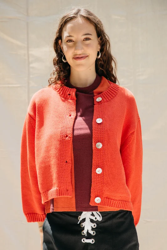 Shipley Cotton Cardigan - Coral