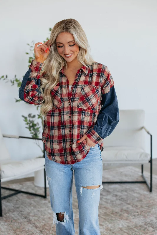 Tanner Flannel Top - Red Mix