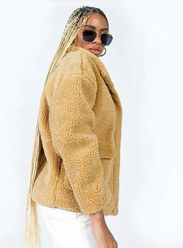 The Somewhere Else Teddy Jacket Beige