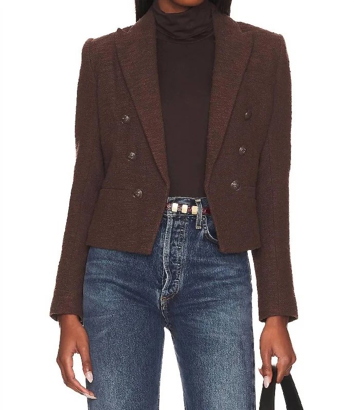 Brooke Tweed Blazer In Espresso