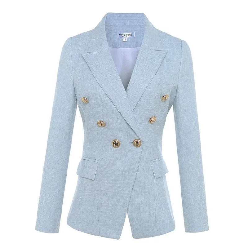 Women Blazer, Designer Blazer, Double Breast, Light Blue