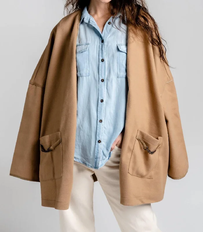 Poncho Jacket In Camel