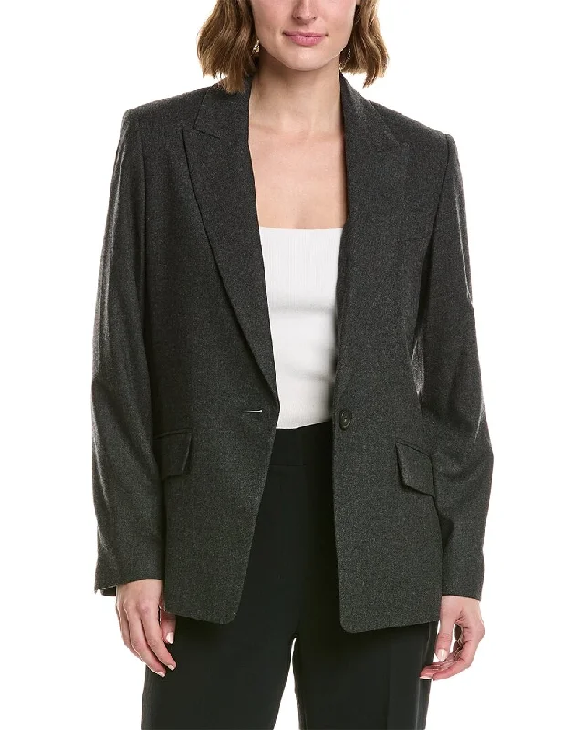 Vince Single-Breasted Wool-Blend Blazer