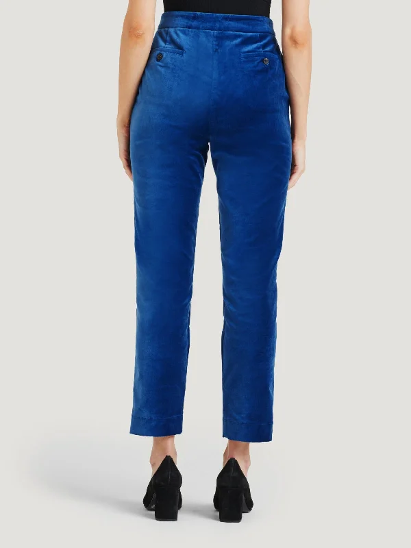 Alleegra Organic Cotton Velvet Trouser - Dark Sapphire Blue