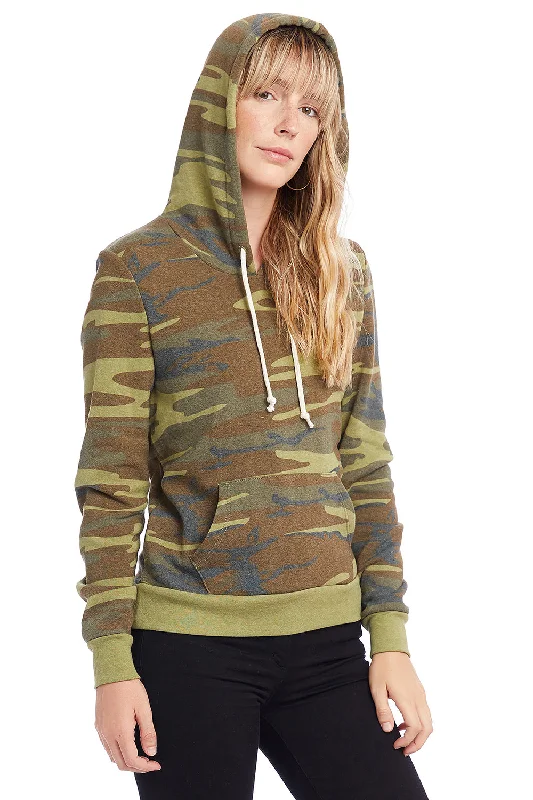 Alternative Womens Athletics Eco Fleece Hooded Sweatshirt Hoodie - Camo