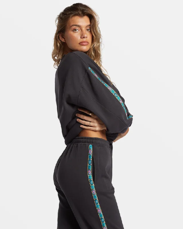 Billabong Swipe Right Kendal Crew Sweatshirt-Black Sands