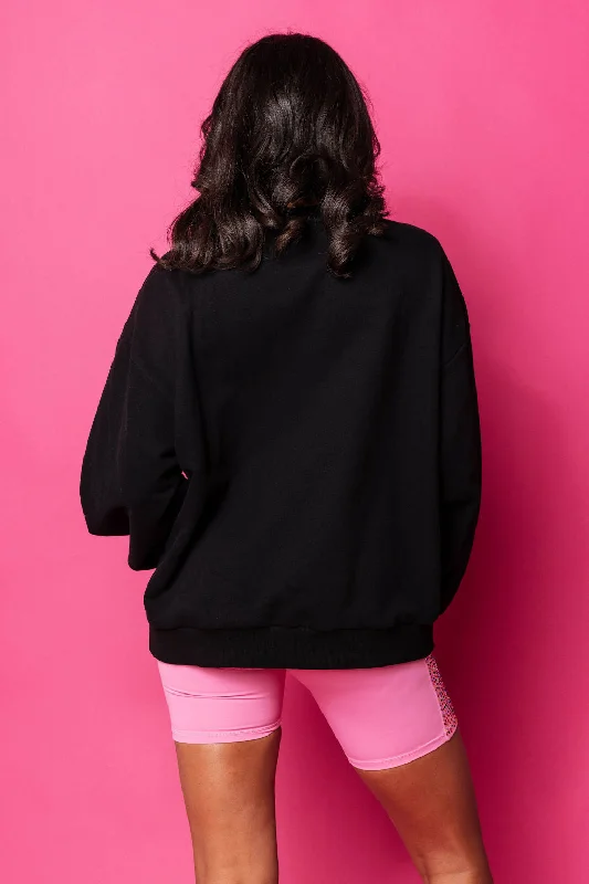 Black Colorblock Queen Logo Sweatshirt