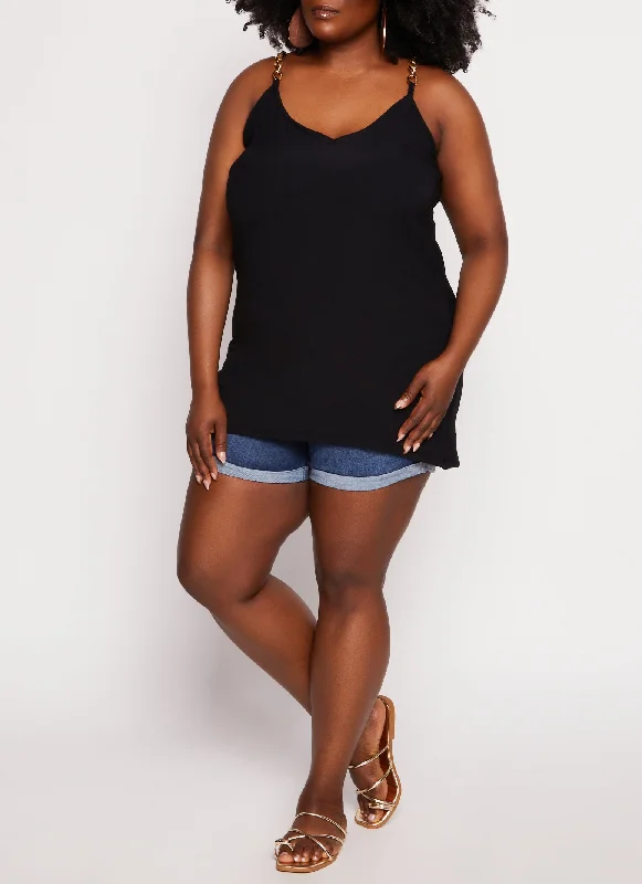 Plus Size Basic Chain Strap Cami